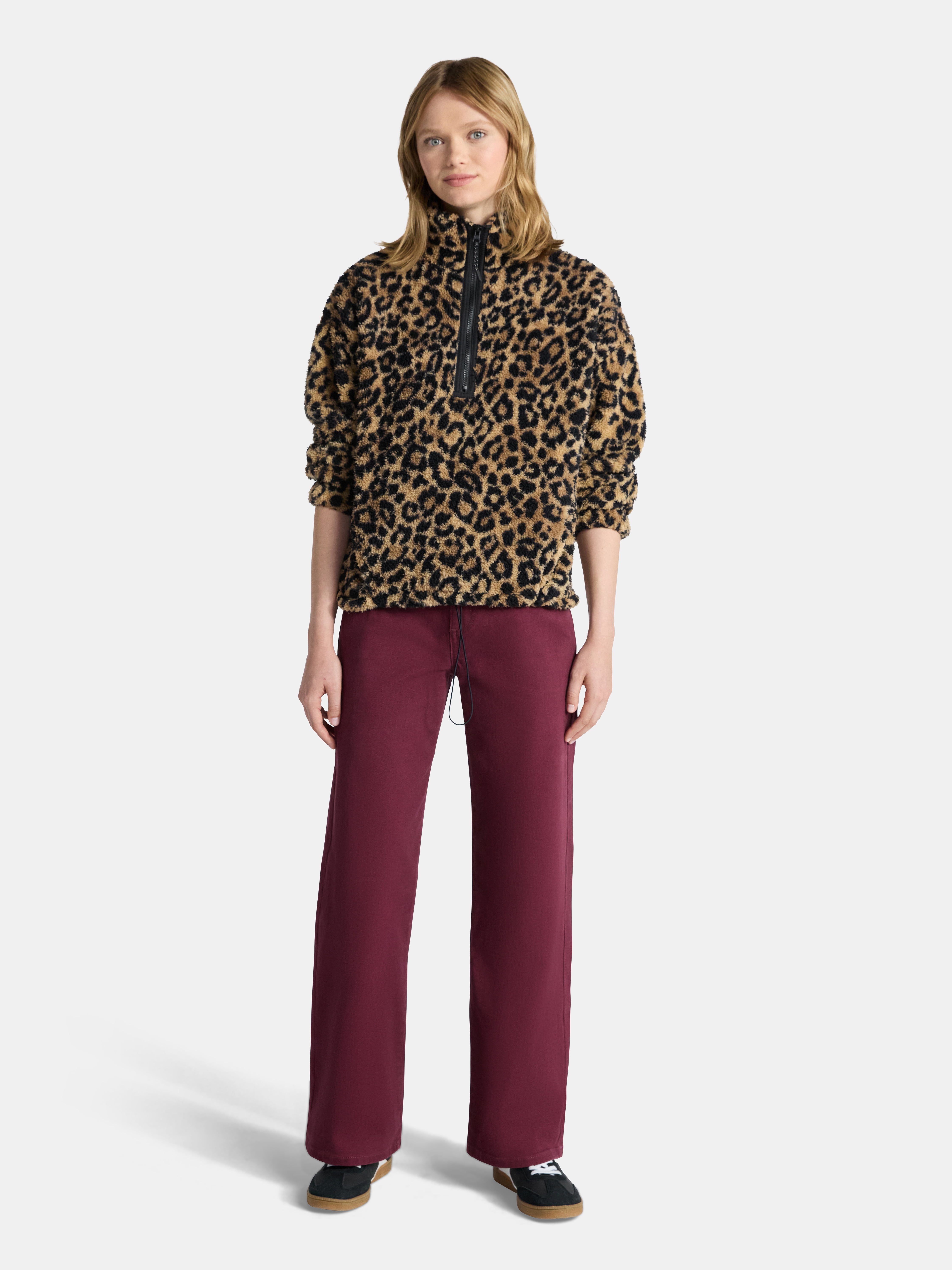 No Boundaries Plush Half-Zip Pullover, Women's and Plus