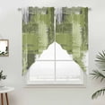 thumbnail image 5 of Sage Green Abstract Kitchen Window Curtains, Swag Curtains Valance for Bedroom Living Room Bathroom, Modern Mottled Art Oil Painting Rod Pocket Window Treatment Curtain Block Drapes 2 Panels 36"x36", 5 of 9