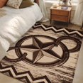 thumbnail image 4 of Country Star 3x5 Area Rugs for Living Room, Distressed Vintage Horseshoe Brown Wood Grain Non Slip Floor Mat Washable Low-Profile Indoor Carpet for Bedroom, Dining Room, Bathroom, 4 of 9
