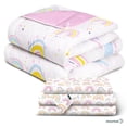 thumbnail image 2 of Set de 4 Piezas Edredón Acolchado y Sábanas Infantil Individual Dreamlab, Colcha para Cualquier Temporada, Hipoalergénica, Diseño ArcoÃ­ris, Color Rosa, 2 of 5