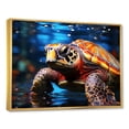 thumbnail image 2 of Designart "Underwater Abstract Voyage I" Animals Turtle Floater Framed Wall Decor, 2 of 5