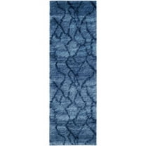 SAFAVIEH Retro Daphne Abstract Runner Rug, Blue/Dark Blue, 2'3" x 11'