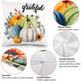thumbnail image 3 of AUQ 2026 New Fall Pillow Covers 18X18" Set of 4 Thanksgiving Pillow Covers Teal Throw Pillowcase Farmhouse Harvest Pumpkin Sunflower Autumn Decorations Short Plush Cushion Case for Home Decor, 3 of 4