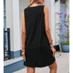 thumbnail image 5 of Vestido de Verano para Mujer, Sin Mangas, con Bolsillos, Informal, Corto, Corte A, Cuello Redondo. Negro S, 5 of 8