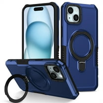 Decase for iPhone 15 with  Built-in Ring Holder Stand Case,Military Grade Shockproof Protective,Slim Rugged Anti-Scratch Non-Slip Hard Phone Cover Case for iPhone 15,Royalblue