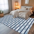 thumbnail image 5 of 5x7 Area Rugs, Navy Blue Anchor Nautical Non-Skid Rubber Backing Large Rectangle Rugs - Living Room Bedroom Home Office, Blue Coastal Ocean Indoor Floor Mat Carpets Washable Rug, 5 of 9