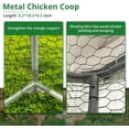 thumbnail image 6 of Large Metal Chicken Coop, 3 Rooms Large Walk-in Chicken Run, Galvanized Wire Poultry Chicken Hen Pen Cage, Rabbits Duck Cage with Waterproof Anti-Ultraviolet Cover for Farm, Backyard(9.2'x18.5'x6.5'), 6 of 7