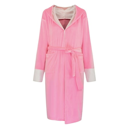

Floleo Clearance Unisex Winter Women Lengthened Plush Shawl Bathrobe Long Sleeve Robe Hooded Coat