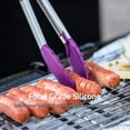 thumbnail image 6 of 600°F Heat Resistant Kitchen Tongs: U-Taste 7/9/12 inch Silicone Cooking Tong Set with Non Stick Rubber Tips and Silicon Coated 18/8 Stainless Steel Handle for Serving Grilling Salad(Purple), 6 of 9