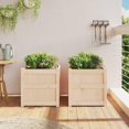 thumbnail image 3 of Macetas de jardín VidaXL decorativas para exteriores, madera de pino herbáceo, 2 unidades, 3 of 9