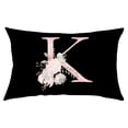 thumbnail image 1 of Fiudx Funda de Almohada Floral, Elegante Diseño Del Alfabeto Inglés, Suave Poliéster Color Melocotón, Ideal para Sofá Cama, Sillón, Aspecto Acogedor y Moderno, Tamaño 50 X 30 Cm, Ideal Como Regalo., 1 of 2