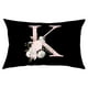 thumbnail image 1 of Xihbxyly Funda de Almohada Floral, Elegante Diseño Del Alfabeto Inglés, Suave Poliéster Color Melocotón, Ideal para Sofá Cama, Sillón, Aspecto Acogedor y Moderno, Tamaño 50 X 30 Cm, Ideal Como Regalo, 1 of 2