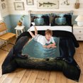 thumbnail image 3 of Manfei Grizzly Bear King Size Comforter Sets, Farmhouse Country Wildlife Comforters King Size, Dark Blue, Black Reversible, 3pcs, 1 Comforter and 2 Pillowcases, 3 of 7