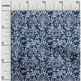 thumbnail image 1 of oneOone Georgette Viscose Navy Blue Fabric Leaves & Floral Block Dress Material Fabric Print Fabric By The Yard 42 Inch Wide, 1 of 4