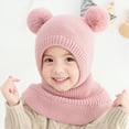 thumbnail image 2 of Karoyedx Todders Winter Hats Toddler Baby Winter Hat Knitted Thick Warm Thermal Windproof Ski Cycling Earflap Hood Skull Caps Kids Scarf Hat Black Size,One Size, 2 of 5
