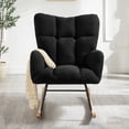thumbnail image 2 of Glider Rocking Chair for Living Room, Tufted Upholstered Accent Chair with Teddy Fabric and Metal Frame, High Back Armchair for Nursery, Bedroom, or Reading Corner, 2 of 12