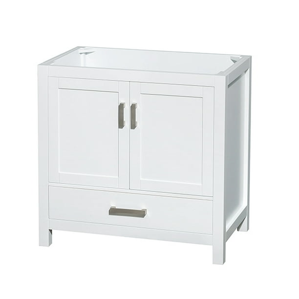 Wyndham Collection Sheffield 36 Inch Single Bathroom Vanity In White No Countertop No Sink And No Mirror Walmart Com Walmart Com