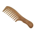 thumbnail image 4 of 1 Pc peine de madera natural sándalo verde hecho a mano ancho dientes peine de madera peine de m Anself  Peine, 4 of 6