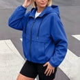 thumbnail image 5 of Edvintorg Womens Jackets Lightweight Long Sleeve Zip up Coat Hooded Outerwear with Pocket Womans Clothes Fashion Clothing Women Blue S-2XL, 5 of 9