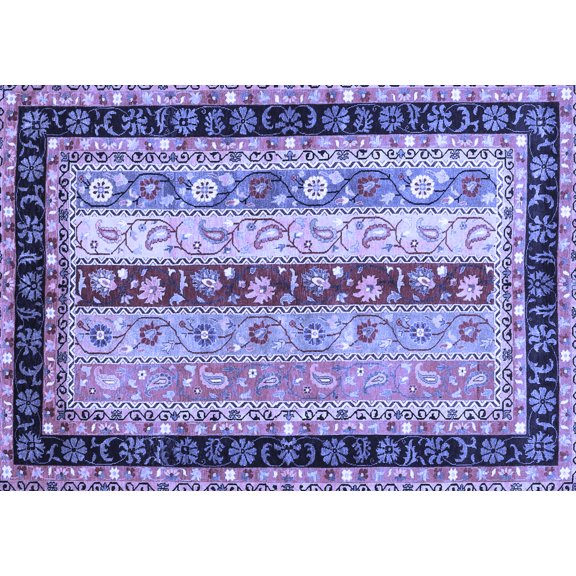 Ahgly Company Indoor Rectangle Abstract Blue Contemporary Area Rugs, 3' x 5'