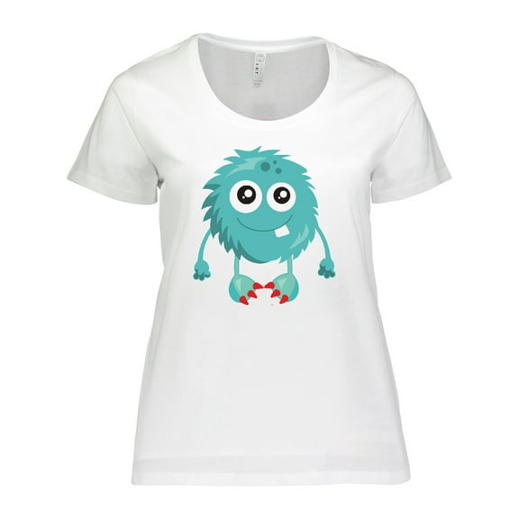 Inktastic Furry Monster, Little Monster, Blue Monster Women's Plus Size T-Shirt