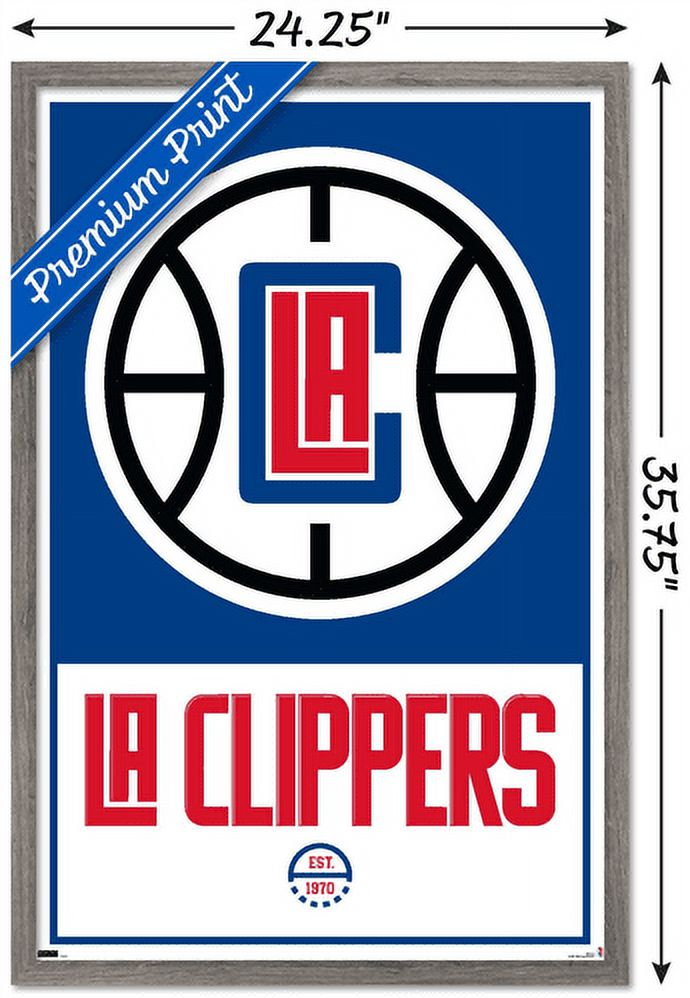 NBA LA Clippers - Logo 21 Wall Poster, 22.375" x 34", Framed