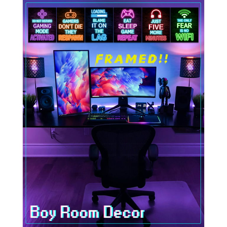 ???????????????????????? Video Gamer Room Decor for Boys Gaming Wall Art Neon ...