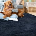 thumbnail image 7 of Fluffy Area Rug, Modern Abstract Fluffy Area Rug Indoor Soft Area Rug Faux Area Rug for Bedroom Living Room,Dark Navy,2' x 3', 7 of 7