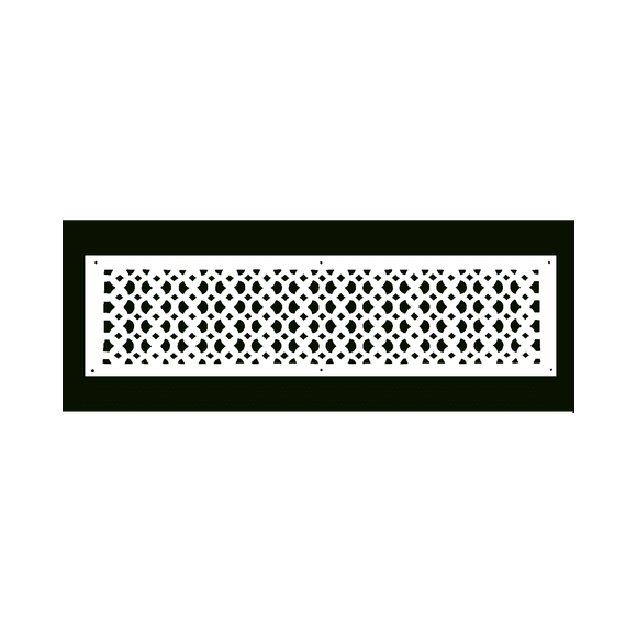 Air Return Grill 6"x30" With Holes and Screws,Faceplate Size 7-1/4"x31-1/2",Decorative HVAC Duct Cover, Cast Iron Powder Coated Repaintable Vent for Walls,Ceilings, Floors Tudor Mushroom Design VR100