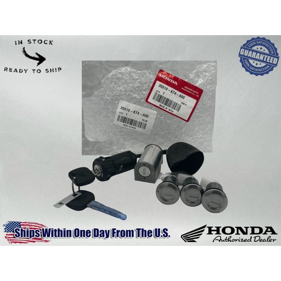 Honda Genuine OEM Authentic Lock Set 35010-K74-A00