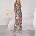 thumbnail image 3 of Honeii Tropical Fruit print Women's Pajama Sets Long Sleeve Button Down Sleepwear Nightwear Soft Pjs Lounge Sets-Large, 3 of 7