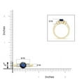 thumbnail image 4 of ANGARA Natural 1 Ct Round Sapphire & Diamond Three Stone Engagement Ring in 14K Yellow Gold for Women (Size-6mm) | September Birthstone, Anniversary, Jewelry Gift for Women | Natural Sapphire Ring, 4 of 8