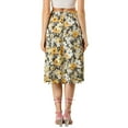 thumbnail image 3 of INSPIRE CHIC Women's High Waisted Split Hem A-Line Floral Skirts, 3 of 5