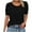 Black, variant on Womens T Shirts Casual Short Sleeve Crewneck Tunic Tops Fashion Summer Women's Clothing Solid Color Classic-Fits T-shirts