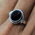 thumbnail image 3 of Natural Red Garnet Ring, 925 Sterling Silver Ring, Handmade Ring, Garnet Ring, Thick Band Ring, Statement Ring, Anniversary Ring, Gift Ring,, 3 of 3