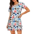 thumbnail image 1 of Fotbe Sport Items Bata de Dormir para Mujer con Estampado, Camisón de Algodón de Manga Corta, Ropa de Dormir Casual, 1 of 6