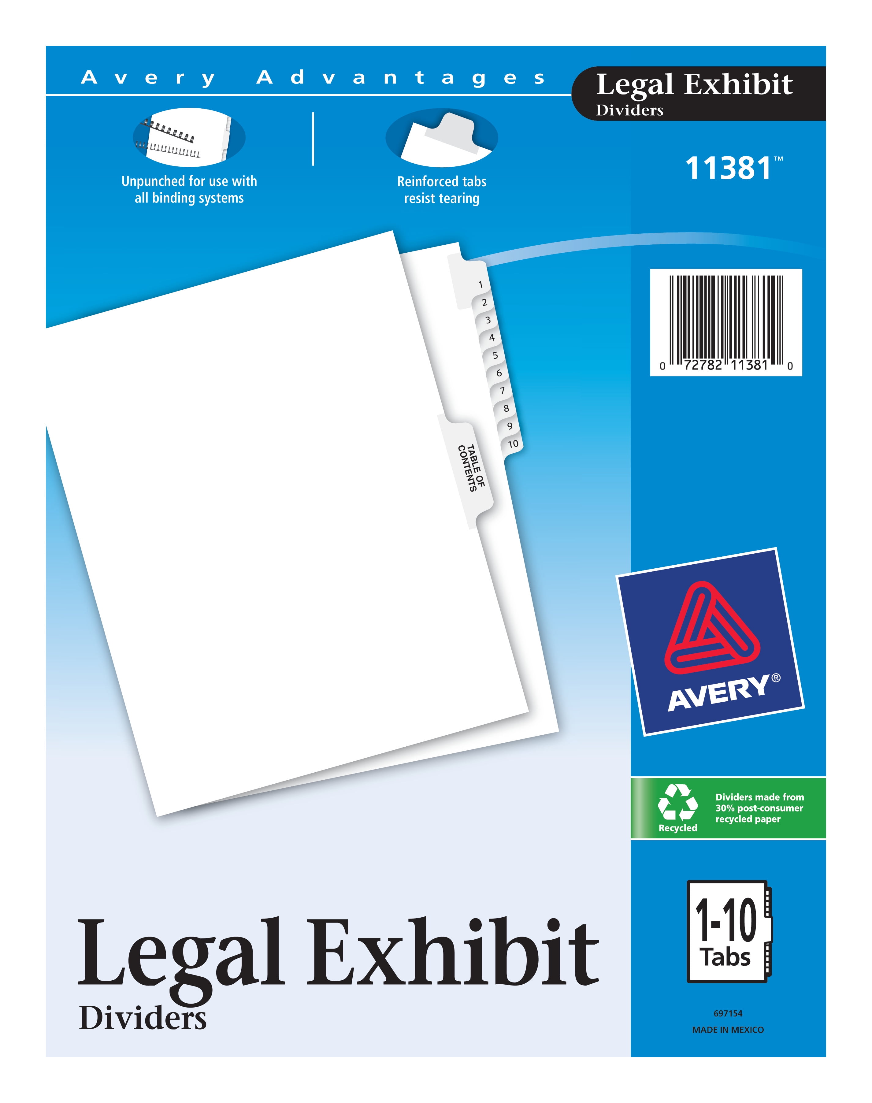 Details about   Avery-Style Legal Exhibit Side Tab Dividers 1-Tab Title B Ltr White 25/PK 01402 
