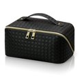 thumbnail image 1 of Bolsa de maquillaje de viaje de gran capacidad WEIHJMXG negra, 1 of 4