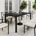 thumbnail image 3 of Martha Stewart 72" Indoor-Outdoor Patio Table with Slatted Top and Steel Frame in Black, 3 of 12