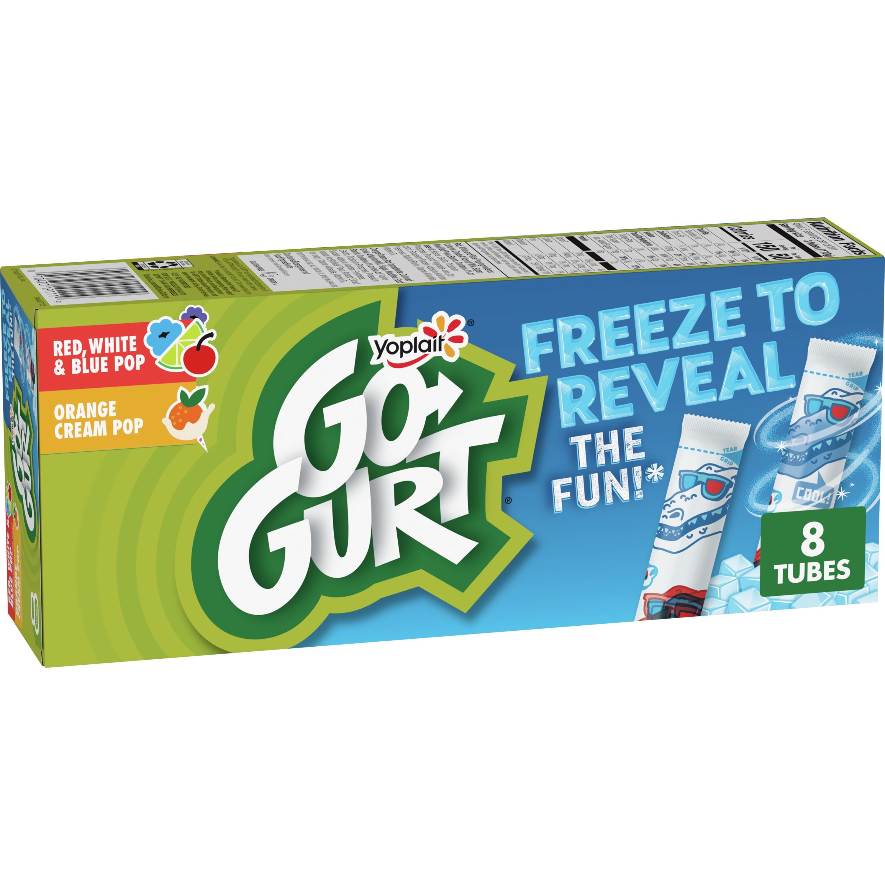 GoGURT Kids Fat Free Yogurt Variety Pack, 8 Ct, 2 OZ Yogurt Tubes