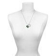 thumbnail image 2 of Delight Jewelry Silvertone Large 2-D Claddagh on Green Heart She is Clothed in Stength and Dignity Charm Necklace, 20"+3", 2 of 4