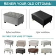 thumbnail image 5 of LKJYER Ottoman Covers Slipcover Rectangle Waterproof Faux Leather Footstool Cover Stretch Footrest Protectors with Elastic Bottom Folding Storage Stool Furniture Protector, 5 of 7