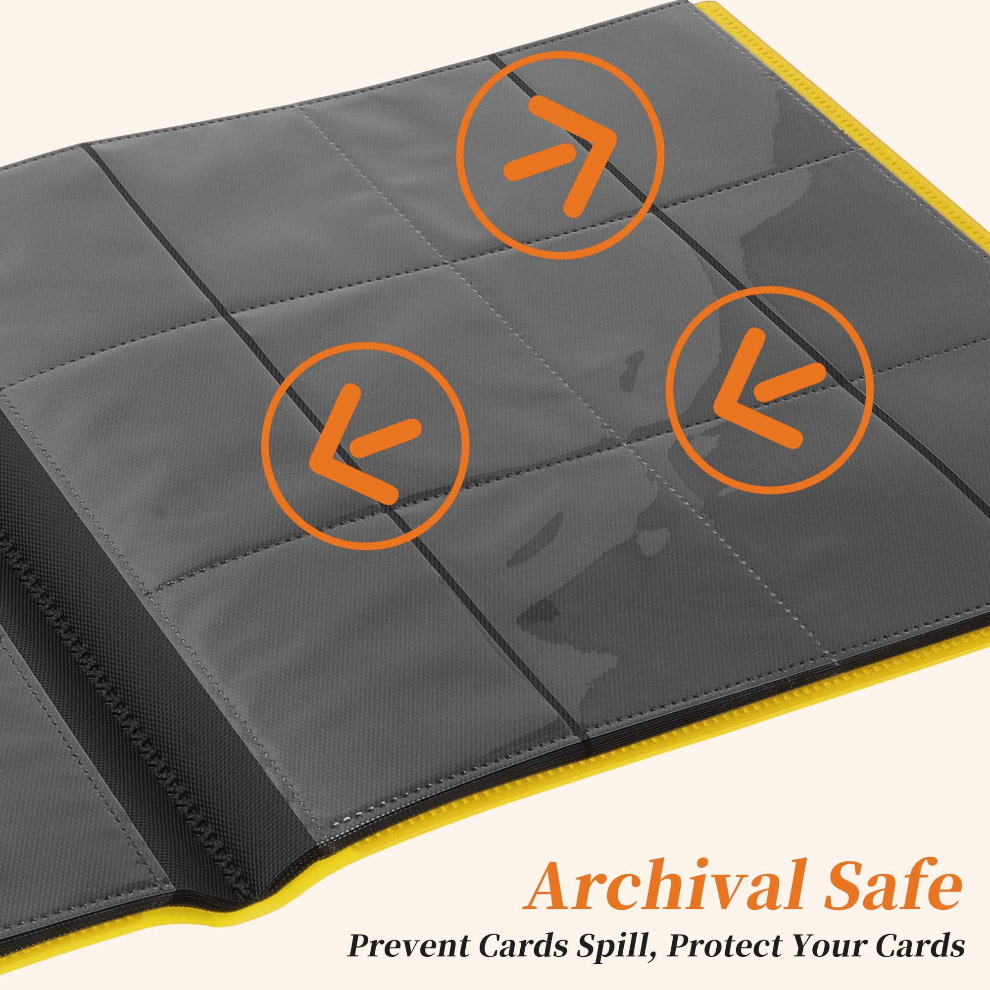 Unique Bargains Card Binder with 12 Pockets and 20 Pages for 480 Card Capacity ["Yellow"]