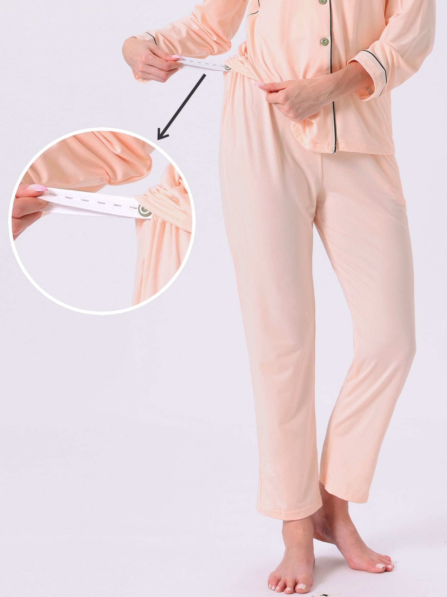 DARING DIVA Women's Nursing Pajamas Sleepwear Button Down Breastfeeding Sets XL Pink