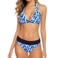 thumbnail image 1 of Charmo Womens Halter Bikini Swimsuit High Cut 2 Piece Bathing Suits, 1 of 7