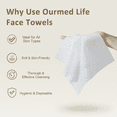 thumbnail image 3 of Ourmed Life 180Ct Dry Face Towels Disposable 7.9"×10" Facial Washcloths Cleansing Wipes Lint‑Free Sensitive‑Skin Safe, 3 of 9