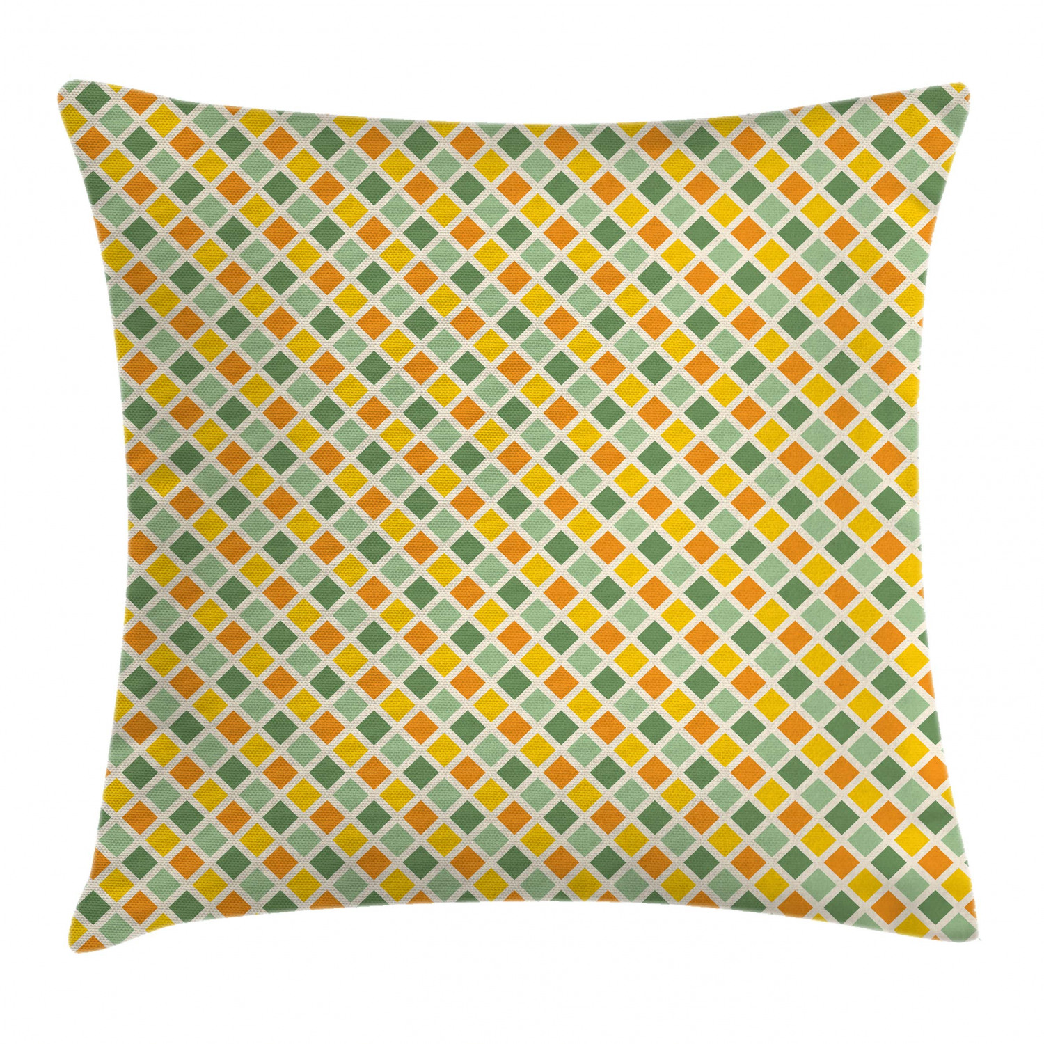Retro Throw Pillow Cushion Cover, Classical Checkered Pattern in Yellow