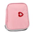thumbnail image 5 of Mini bolsa portátil de primeros auxilios, caja de poliéster para guardar medicamentos, organizador pequeño para emergencias (rosa), 5 of 5