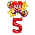 thumbnail image 5 of Decoración para fiesta de cumpleaños de Super Mario Bros, juego de vajilla con temática de Mario Brother, vasos, platos, globos, suministros para fiesta de bienvenida al bebé para niños, 5 of 5