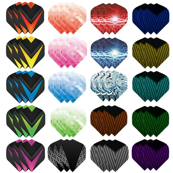 WLHGH Dart Flights, 60-Piece Dart Flights Set, PET Standard Accessories for Darts, Dart Flights for Soft and Steel Tip Darts